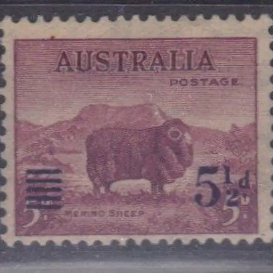 1941 5½d on 5d ram with surcharge misplaced ...