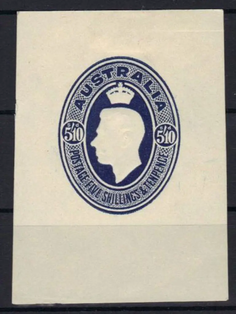 1946 5/10d KGVI embossed deep blue food parcel ... Image 1++