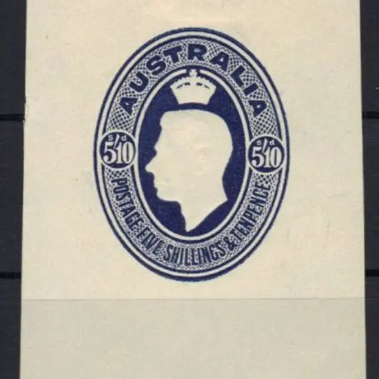 1946 5/10d KGVI embossed deep blue food parcel ...