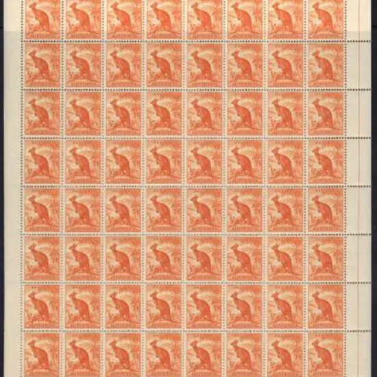 1948/56 ½d kangaroo, no wmk, complete sheet 160 ...