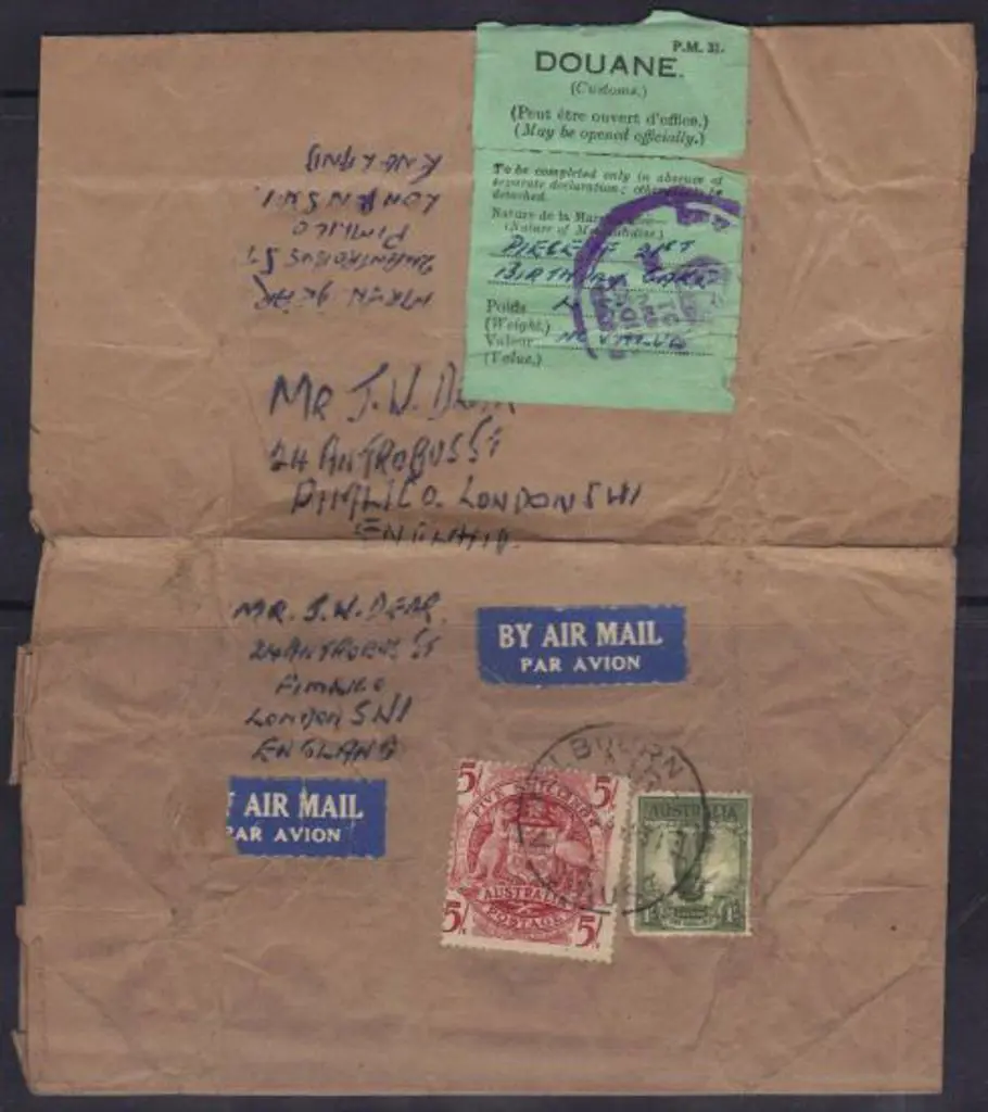 1951 Postal Wrapper with Melbourne cds tying 1/- ... Image 1++