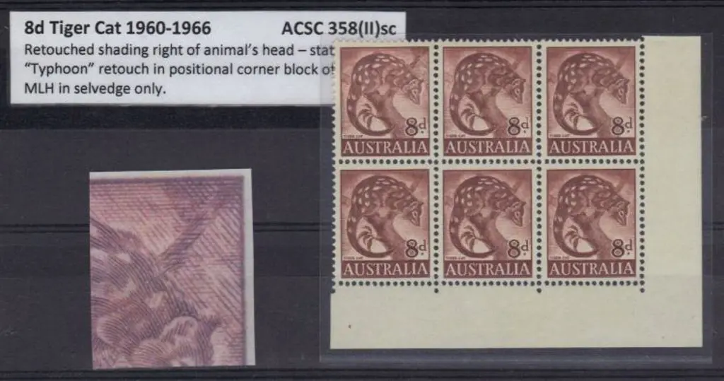 1960/66 8d Tiger Cat Retouched shading right of ... Image 1++
