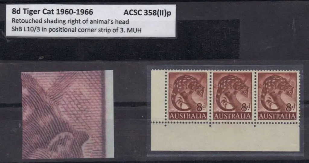 1960/66 8d Tiger Cat Retouched shading right of ... Image 1++