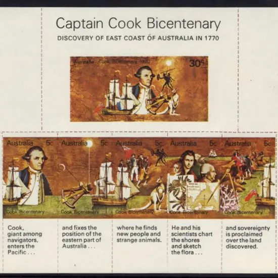 1970 Capt. Cook M/S privately overprinted - ...