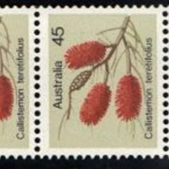 1975 45¢ Wildflower vertical strip of 6 with ...