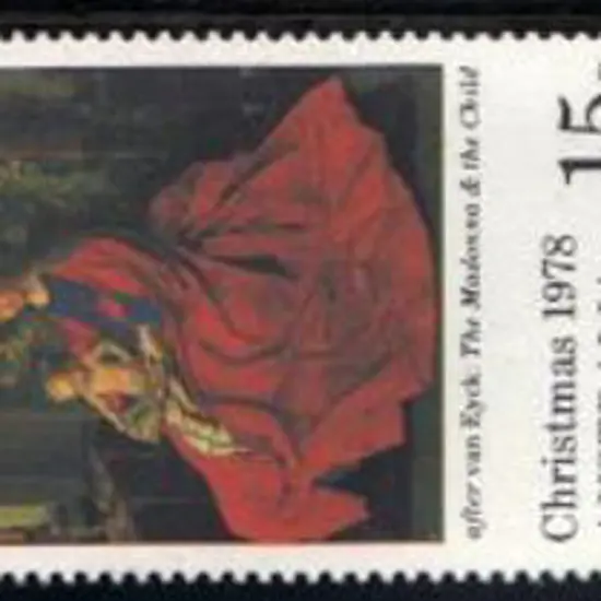 1978 15c Christmas vert strip of 3 showing magenta ...