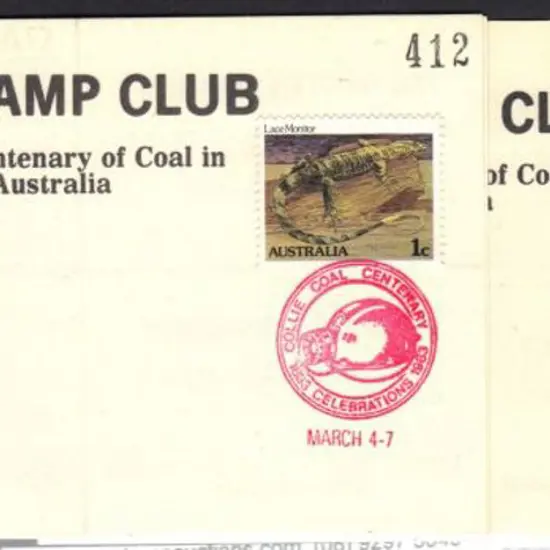 1982 10c Collie Stamp Club Cent of Coal in WA ...