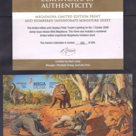 2008 Megafauna / Dinosaur Imperforate Miniature ...