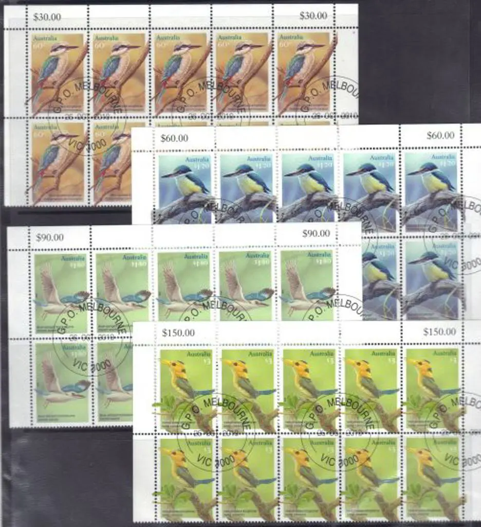 2009 Songbirds set of 4 in CTO Melbourne blocks of ... Image 1++