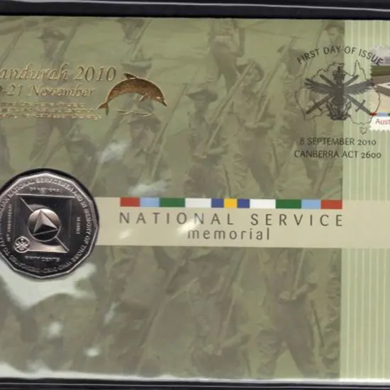 2010 (8th Sept) National Service Memorial PNC 50c ...