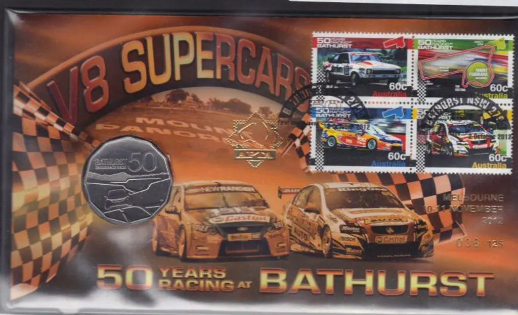 2012 (2nd Oct) Bathurst - V8 Supercars 50c Coin ... Image 1++