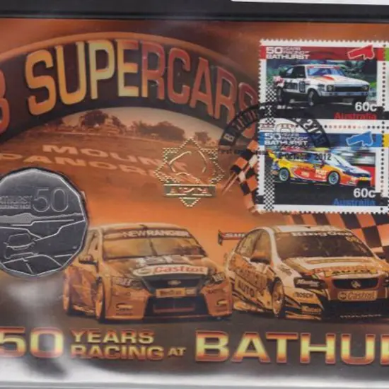 2012 (2nd Oct) Bathurst - V8 Supercars 50c Coin ...