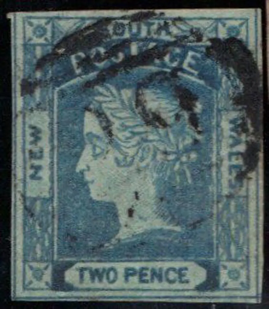 1851/52 2d Prussian blue with "WAEES" variety. F/U ... Image 1++