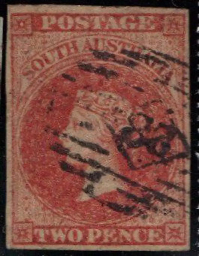 1855 2d orange-red. F/U with 4 clear margins. SG 2 ... Image 1++