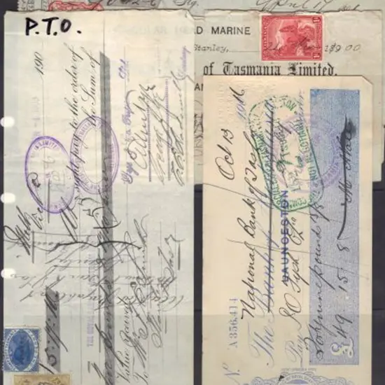 1855-1916 range of cheques & receipts involving ...