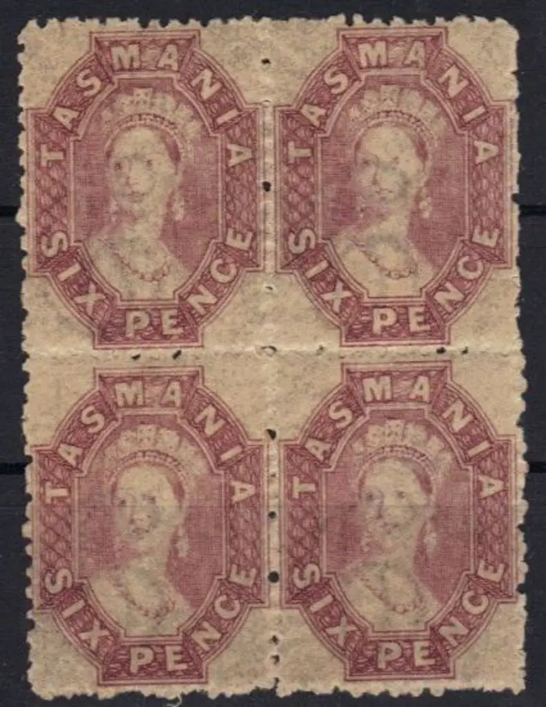 1871 6d reddish mauve reprint, perf. 11½, block of ... Image 1++