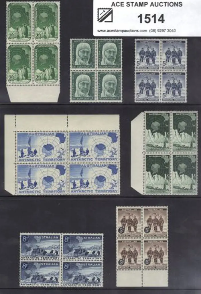 1957 Defins set of 7 to 2/3d in MUH blocks of 4. ... Image 1++