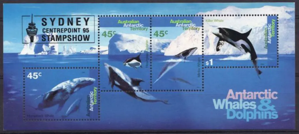 1995 Whales & Dolphins M/S overprinted "SYDNEY ... Image 1++