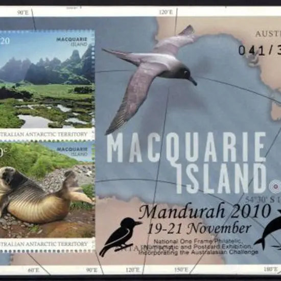 2010 Macquarie Island M/S's x 3 overprinted in ...