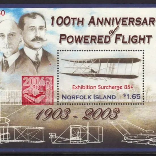 2004 Powered Flight M/S overprinted & surcharged ...