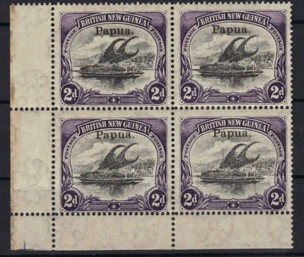 1907 2d small "Papua" ovpt on thin paper. Corner ... Image 1++