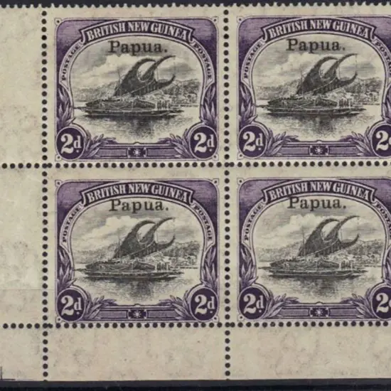 1907 2d small "Papua" ovpt on thin paper. Corner ...