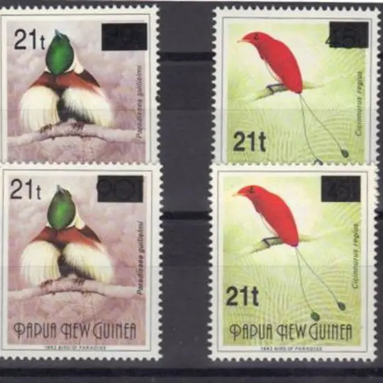 1995 Birds of Paradise surcharges set of 8 with ...