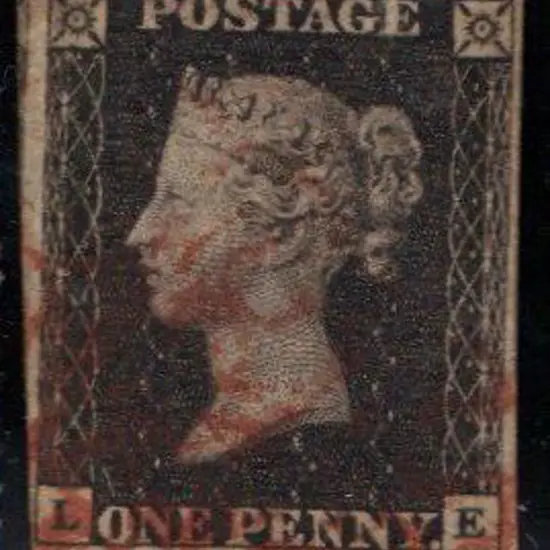 1840 1d intense black. Cancelled by indistinct MC ...