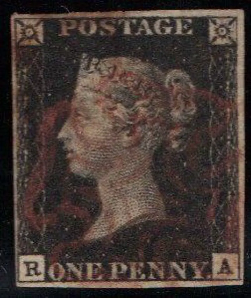 1840 1d intense black with red Maltese Cross. ... Image 1++