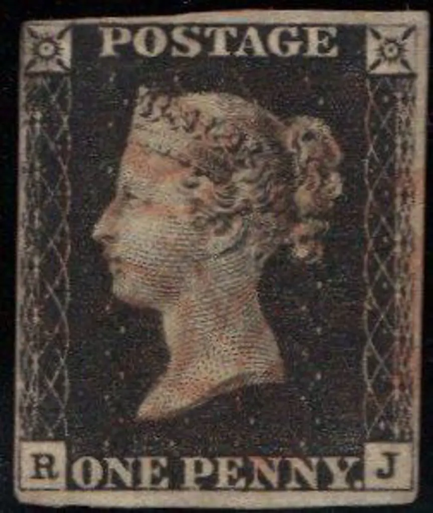 1840 1d black F/U with light Maltese Cross in red. ... Image 1++