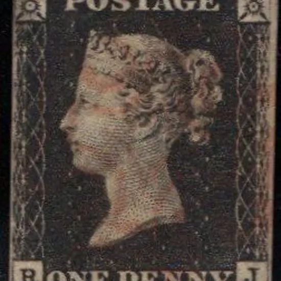 1840 1d black F/U with light Maltese Cross in red. ...