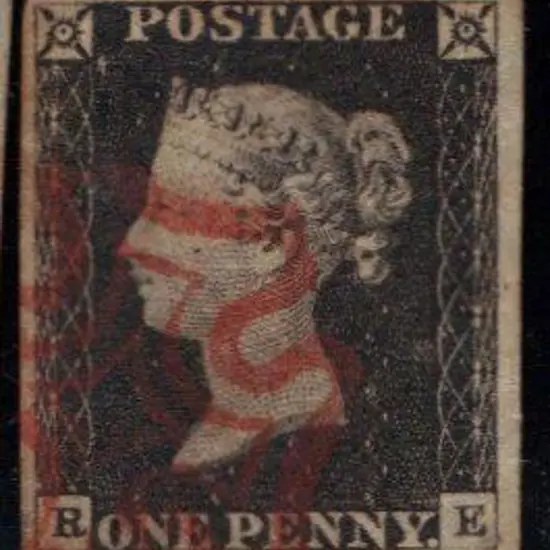 1840 1d black F/U with neat partial Maltese Cross ...