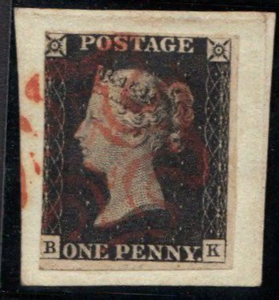 1840 1d black with red crisp Maltese Cross. ... Image 1++
