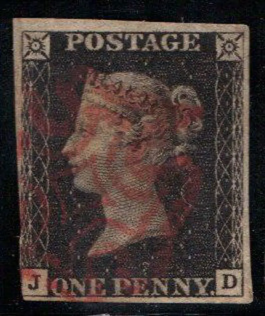 1840 1d black with red Maltese Cross cancel. 3½ ... Image 1++