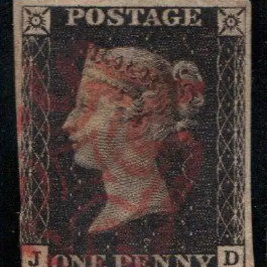 1840 1d black with red Maltese Cross cancel. 3½ ...