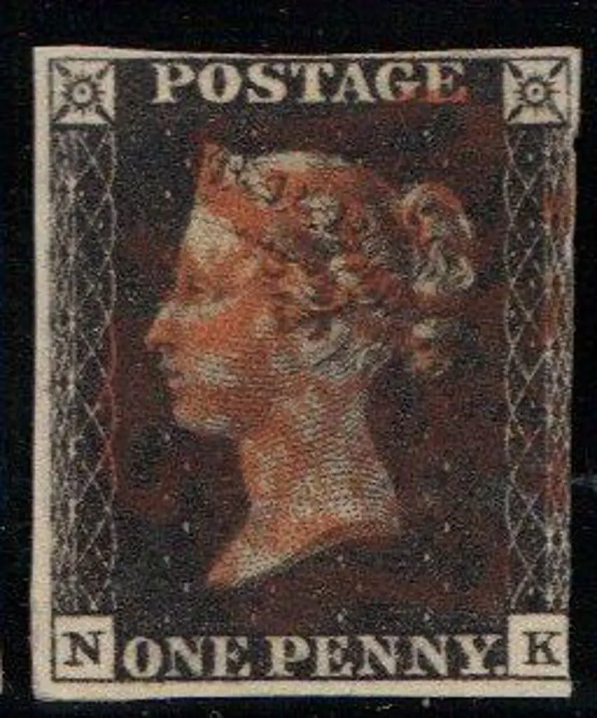1840 1d black used with red Maltese Cross cancel ... Image 1++