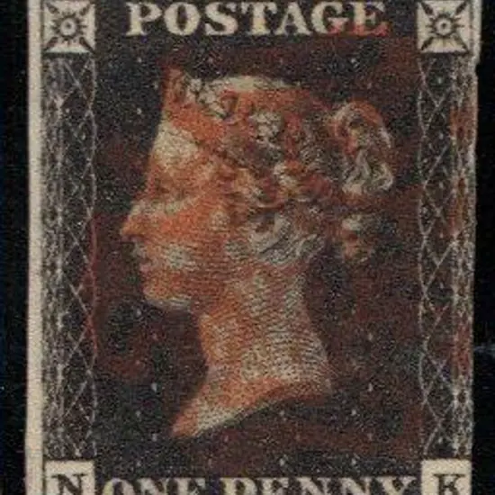 1840 1d black used with red Maltese Cross cancel ...