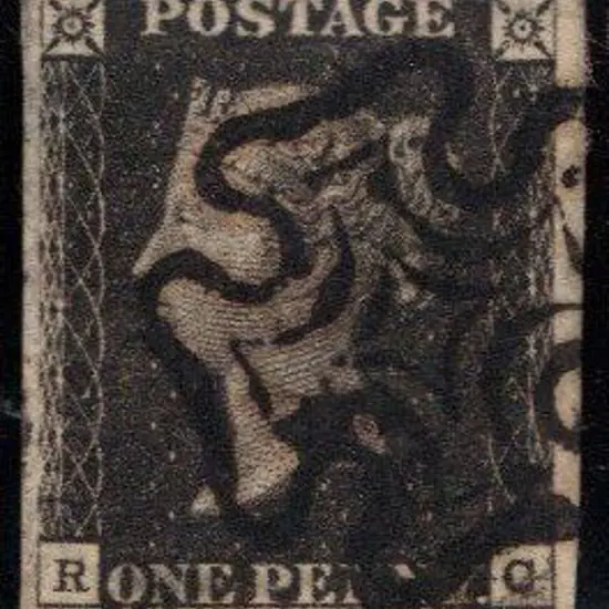 1840 1d black with crisp bold black MC. 3½ margin ...