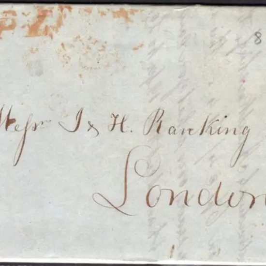 1840 1d black Plate 8 tied by orange M/C. 4 clear ...