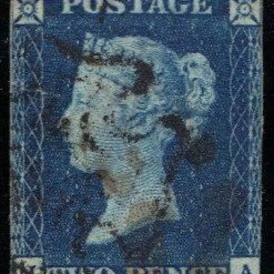 1840 1d grey black (worn plate) with black Maltese ...