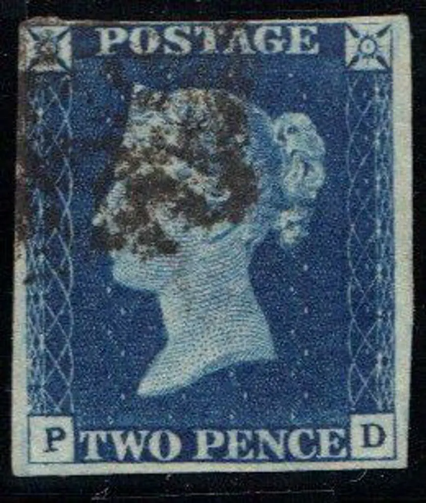 1840 2d deep full blue good used with indistinct ... Image 1++