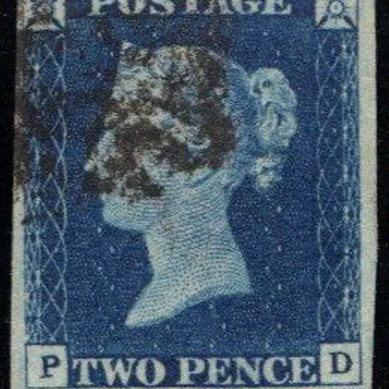 1840 2d deep full blue good used with indistinct ...