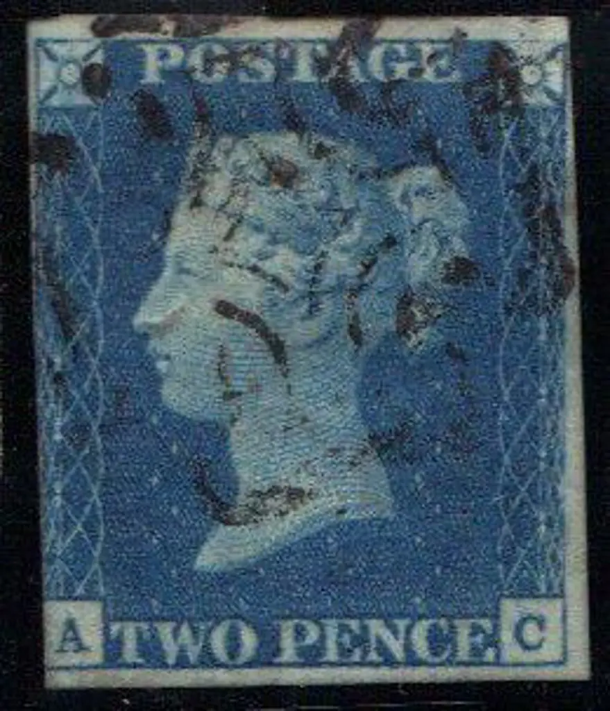 1840 2d blue with light black Maltese Cross ... Image 1++