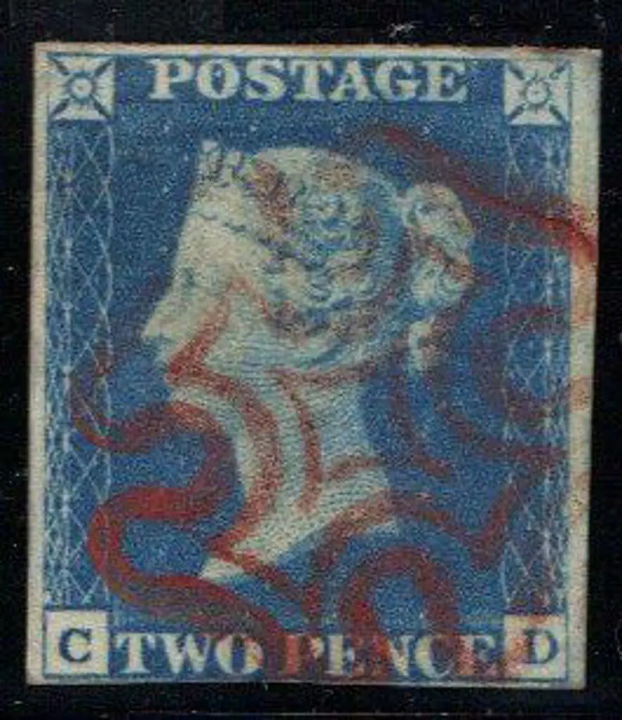 1840 2d blue with almost complete red Maltese ... Image 1++