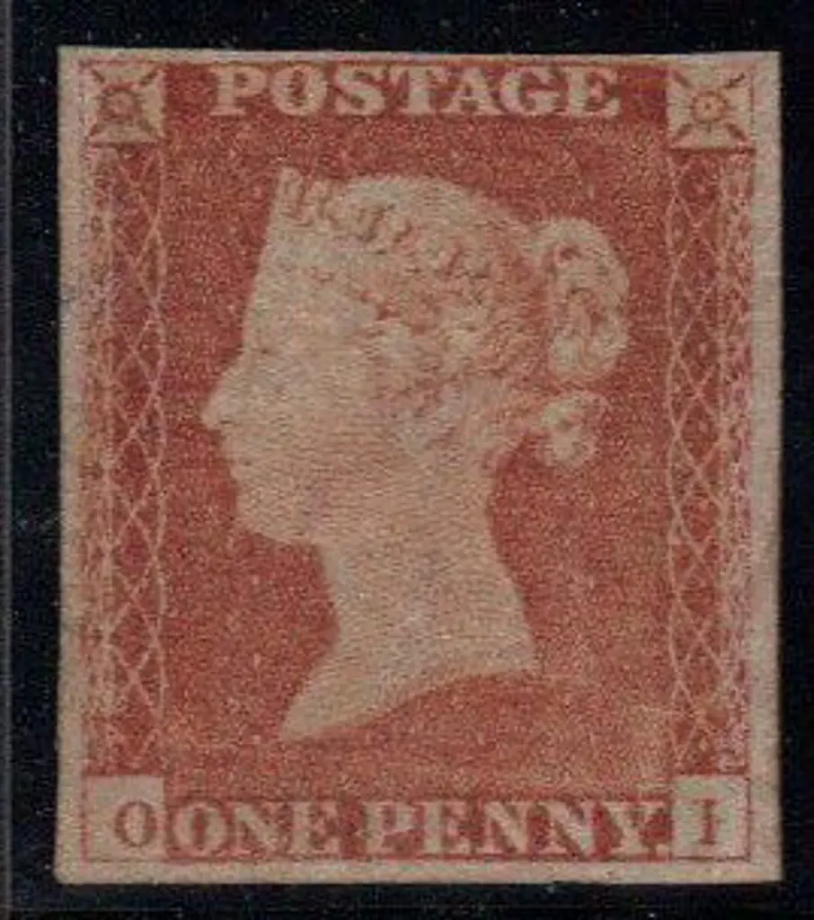 1841 1d pale red brown. Mint with no gum. 4 clear ... Image 1++