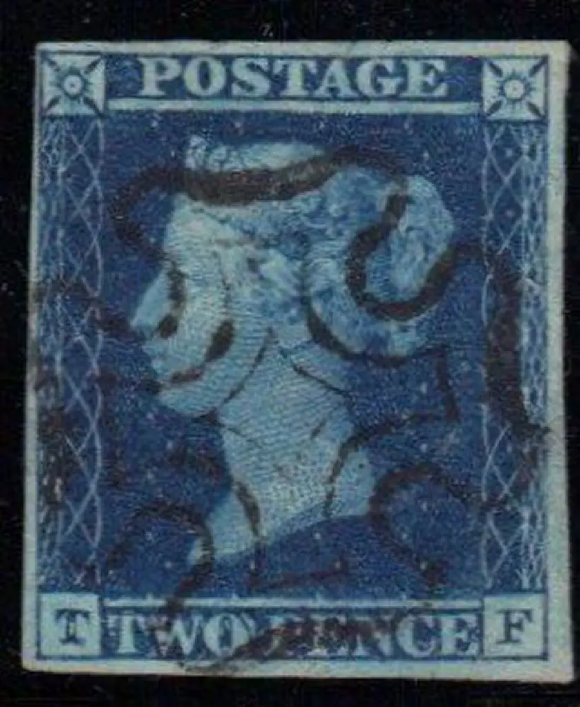 1841 2d blue fine used with full black Maltese ... Image 1++