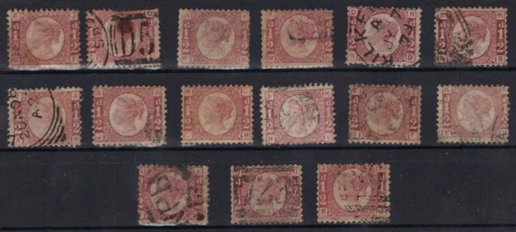 1870 ½d rose/red plate number set used. A couple ... Image 1++