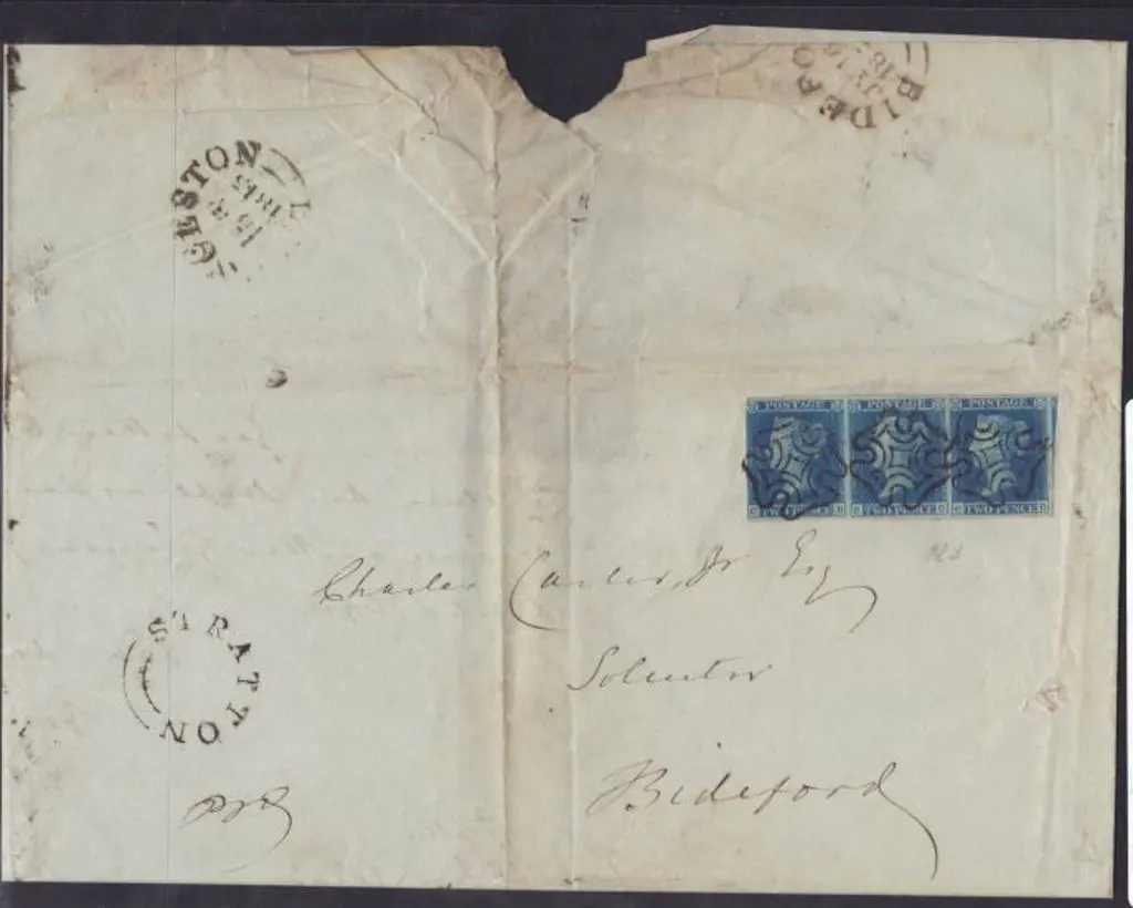 1843 (16th July) Entire to Bideford with Stratton ... Image 1++