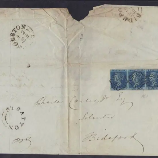 1843 (16th July) Entire to Bideford with Stratton ...