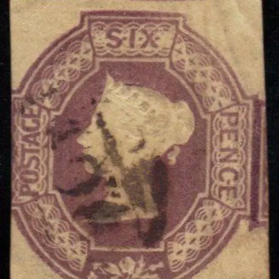 1847/54 6d purple embossed. Good used with wide ...